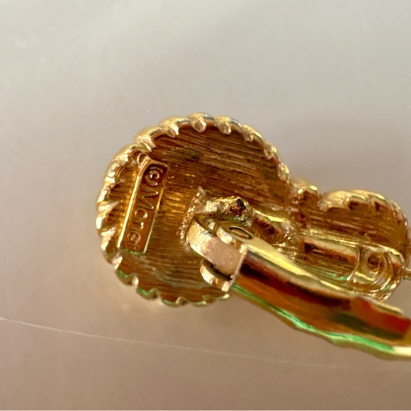 Monet Elegant Gold and Blue Earrings - Picture 3 of 5